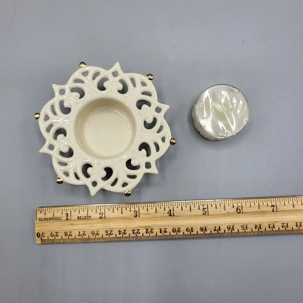 Vintage Lenox Snow Lights Porcelain Sparkle Votive Candle Holder Taiwan
